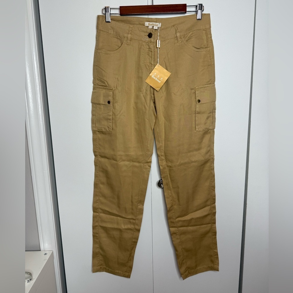 Barbour Commando Trouser in Dark Stone khaki lightweight pants - US size 6